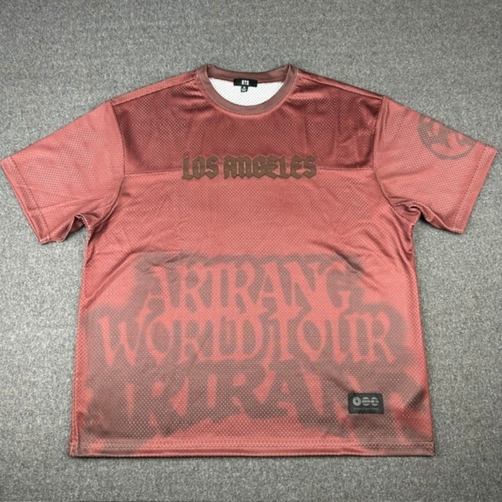 BTS Arirang World Tour City Jersey Los Angeles Exclusive Burgundy Shirt Medium